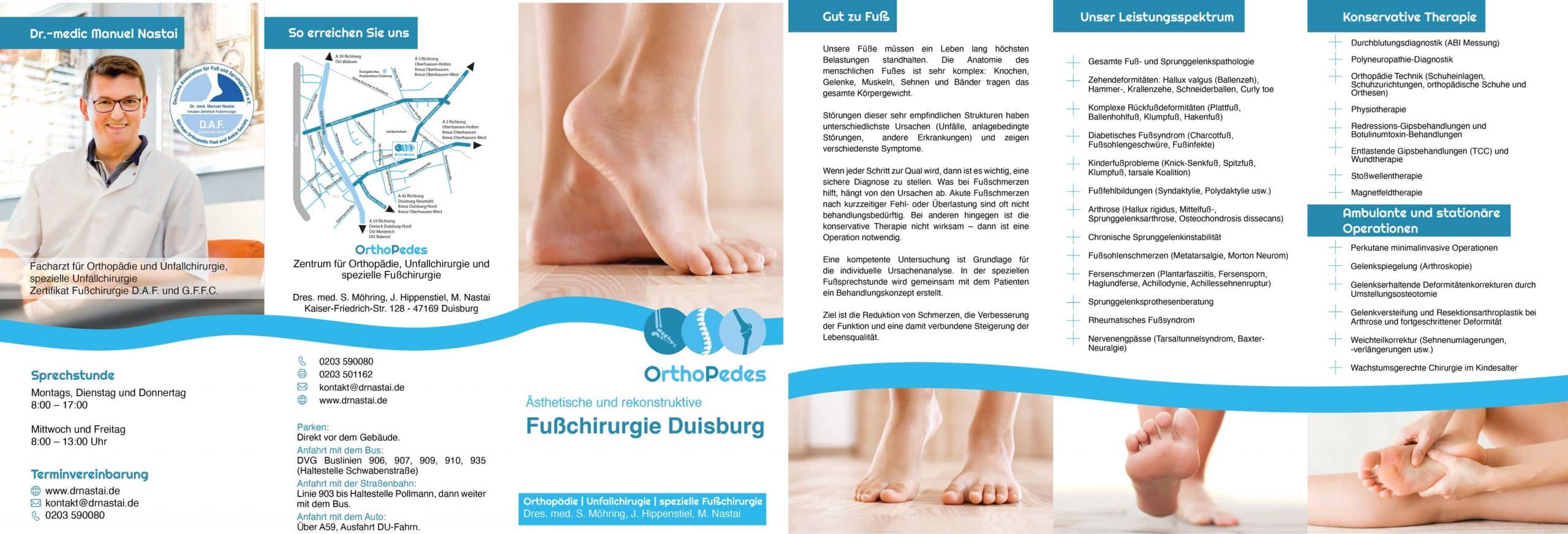 Flyer Fußchirurgie OrthoPedes Duisburg